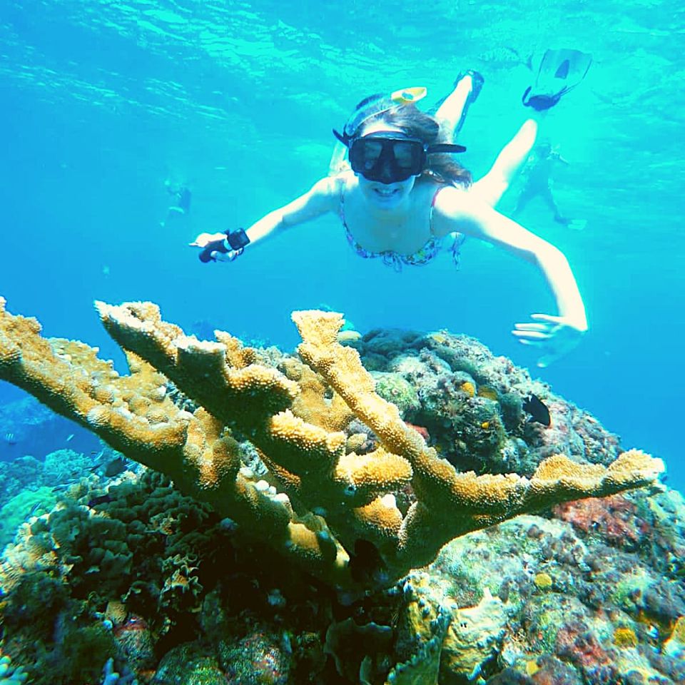Boat over the reefs near Cozumel