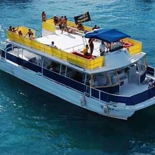 View of Isla Mujeres coastline from the boat